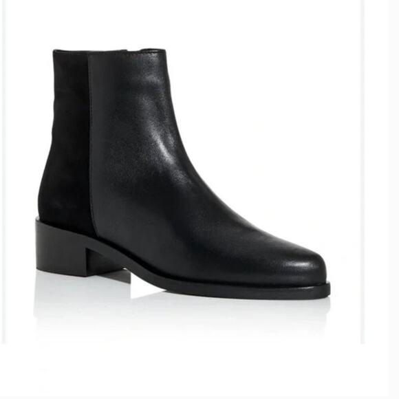AQUATALIA  Lucia Black Leather and Suede Ankle Boots Size 11 - Picture 1 of 10